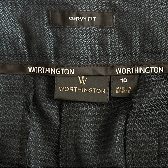 Worthington Curvy Fit Classic Navy Checkered Dress Pants Size 10 - Picture 5 of 8